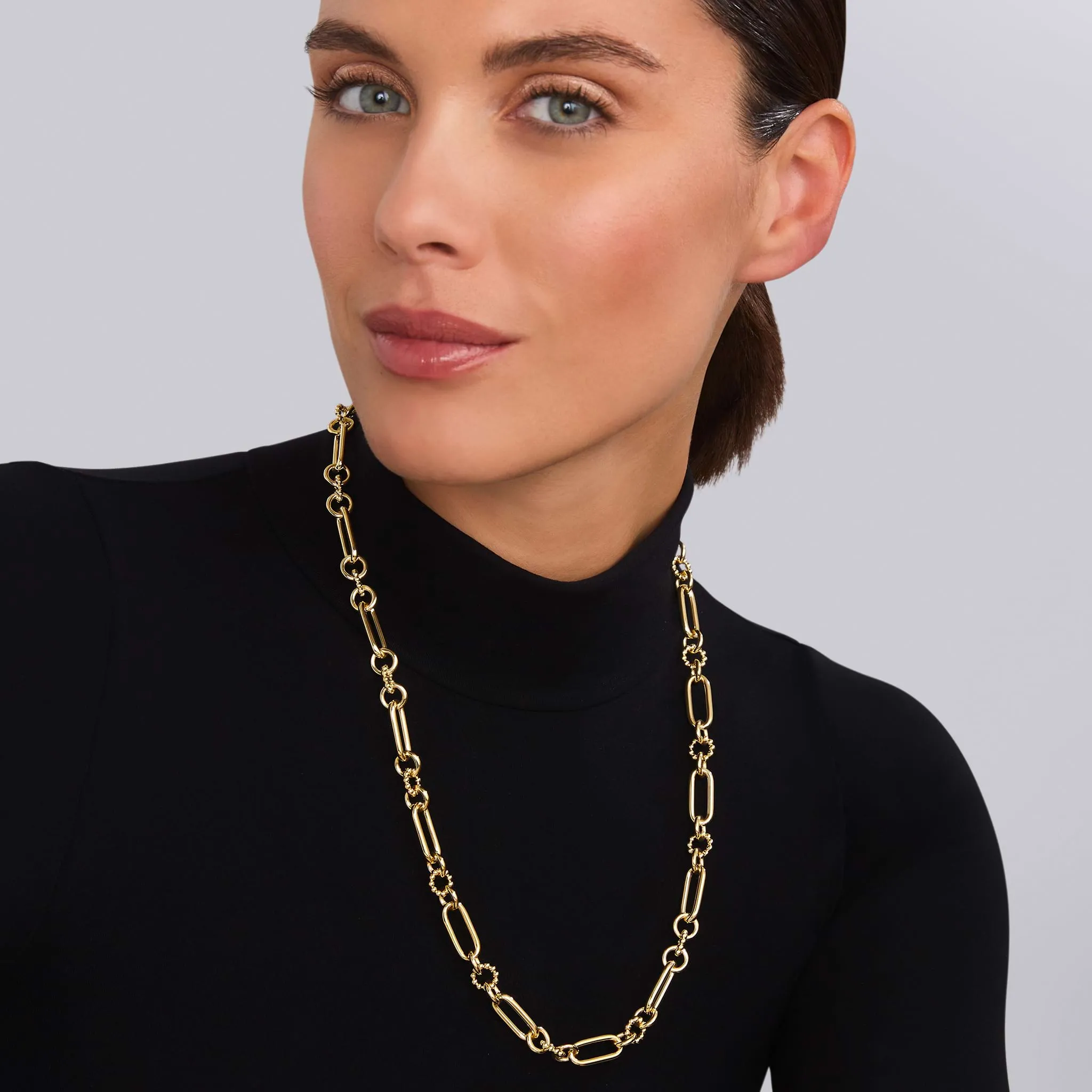Signature Caviar 18K Gold Link Necklace
