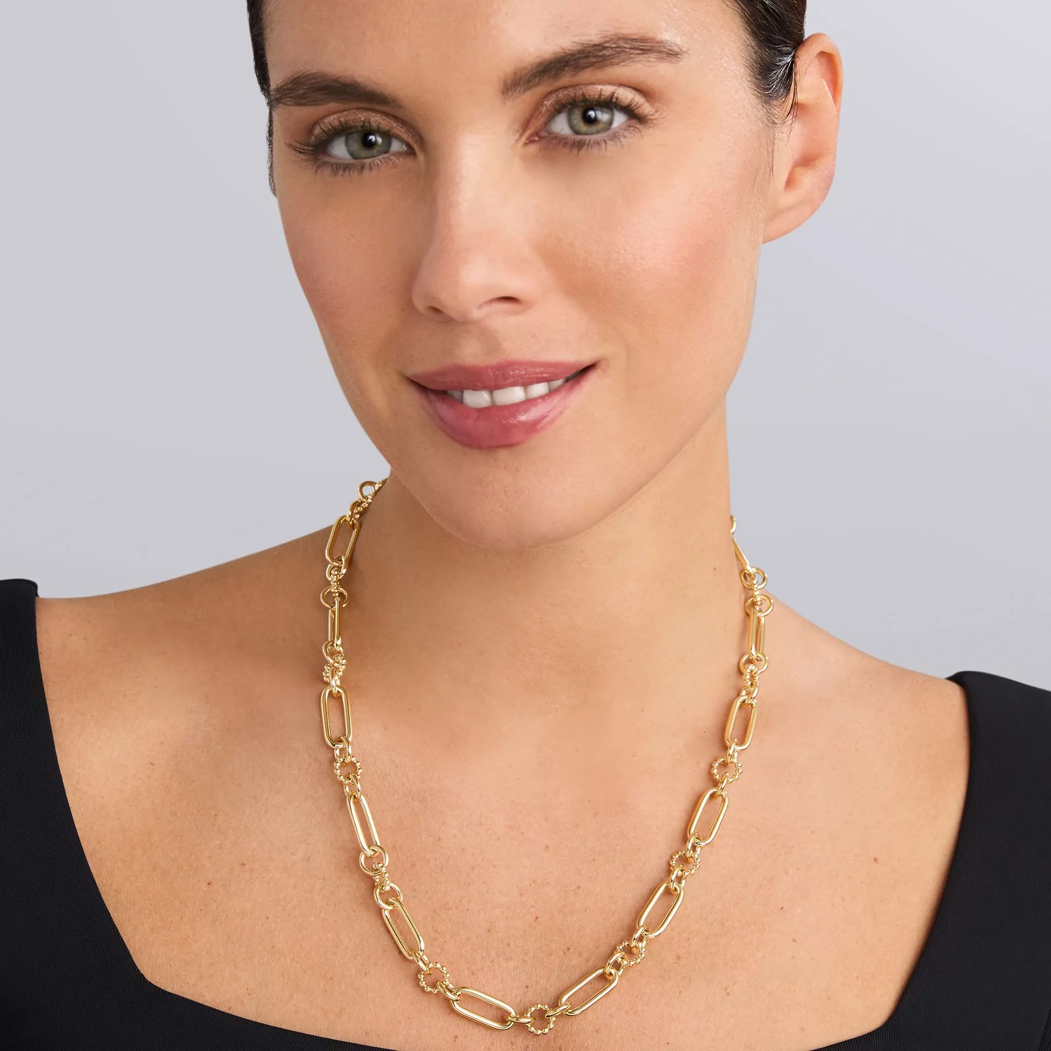 Signature Caviar 18K Gold Link Necklace