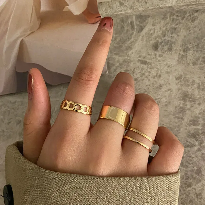 Silver Color Crystal Rings