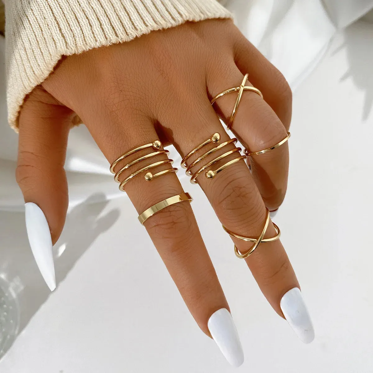 Silver Color Crystal Rings