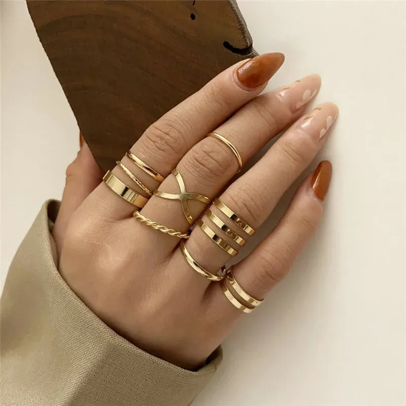 Silver Color Crystal Rings
