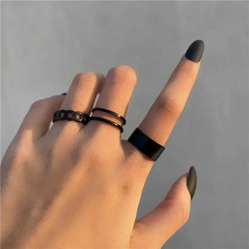 Silver Color Crystal Rings