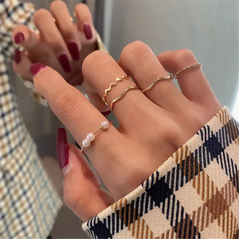 Silver Color Crystal Rings