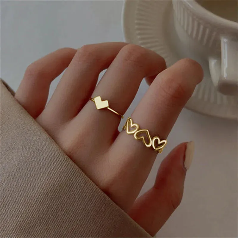 Silver Color Crystal Rings