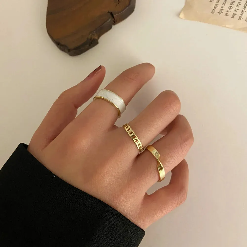 Silver Color Crystal Rings