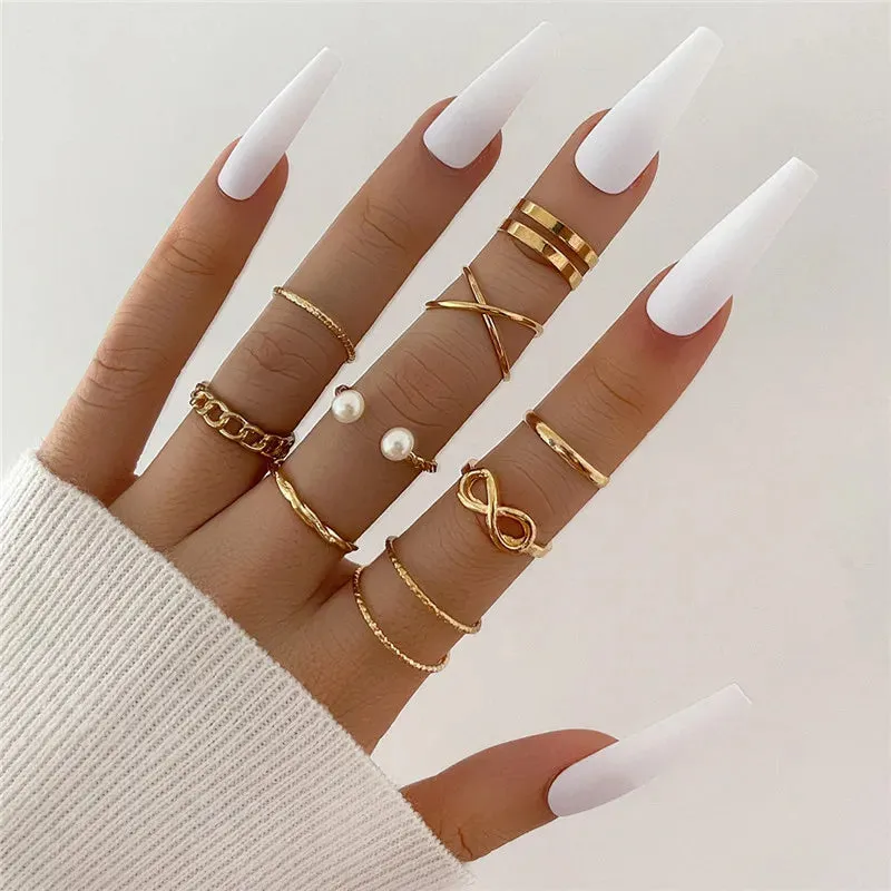 Silver Color Crystal Rings