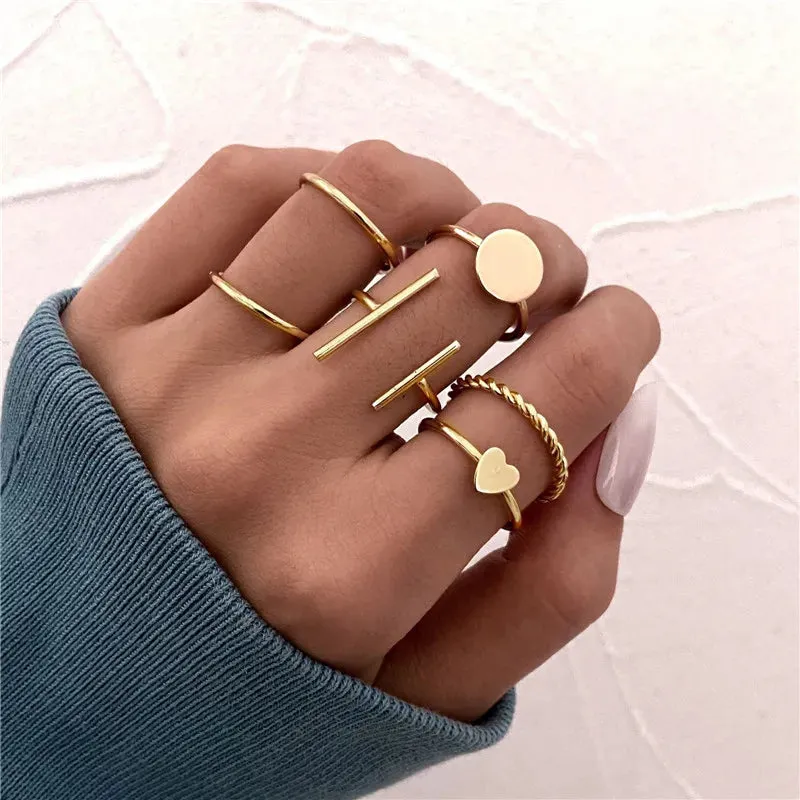 Silver Color Crystal Rings