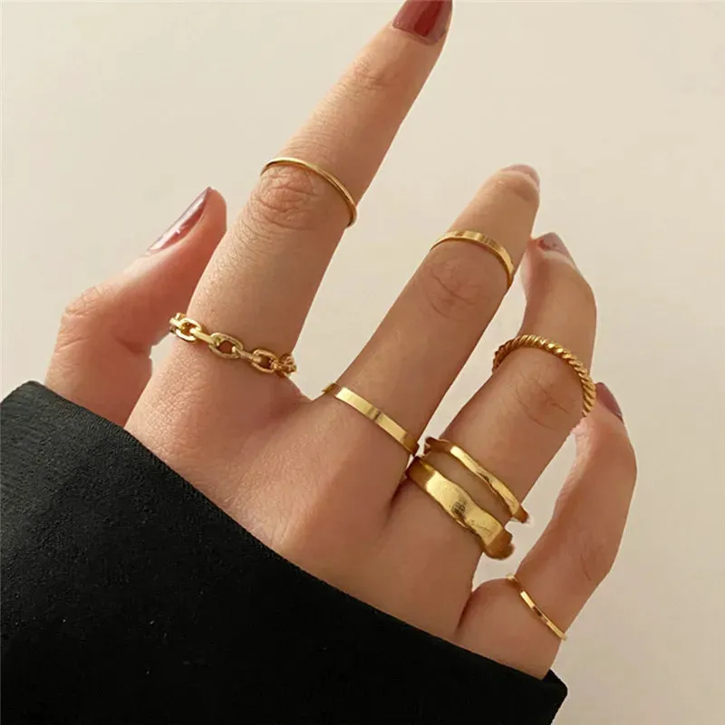 Silver Color Crystal Rings