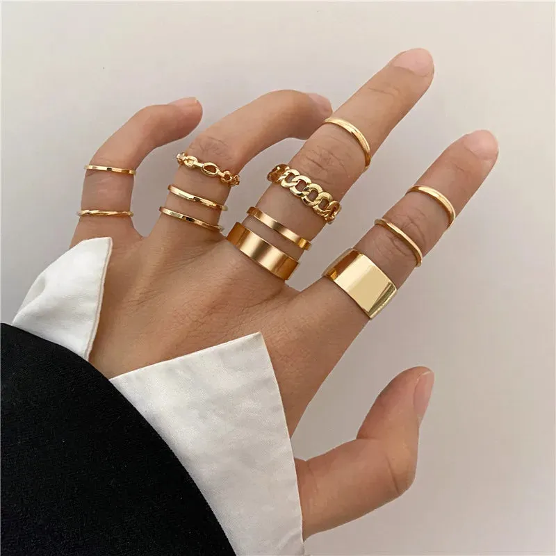 Silver Color Crystal Rings
