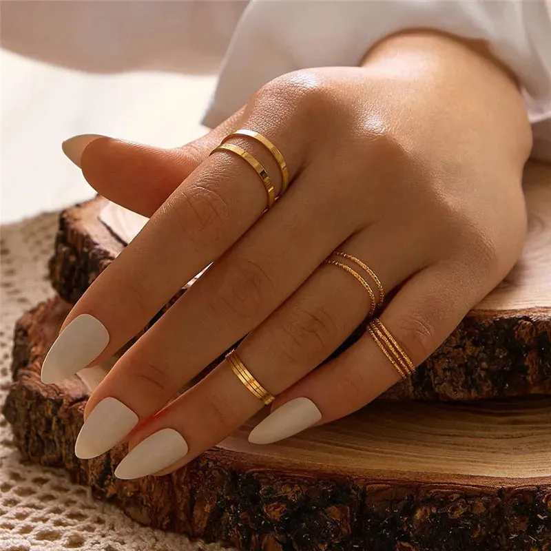 Silver Color Crystal Rings