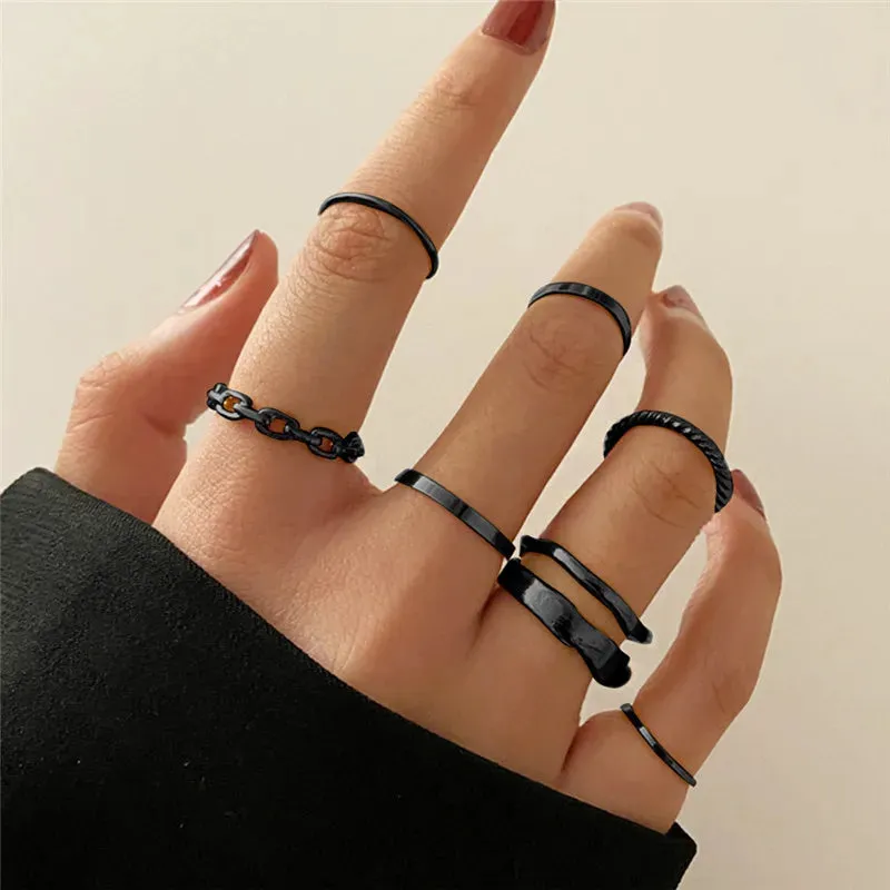 Silver Color Crystal Rings