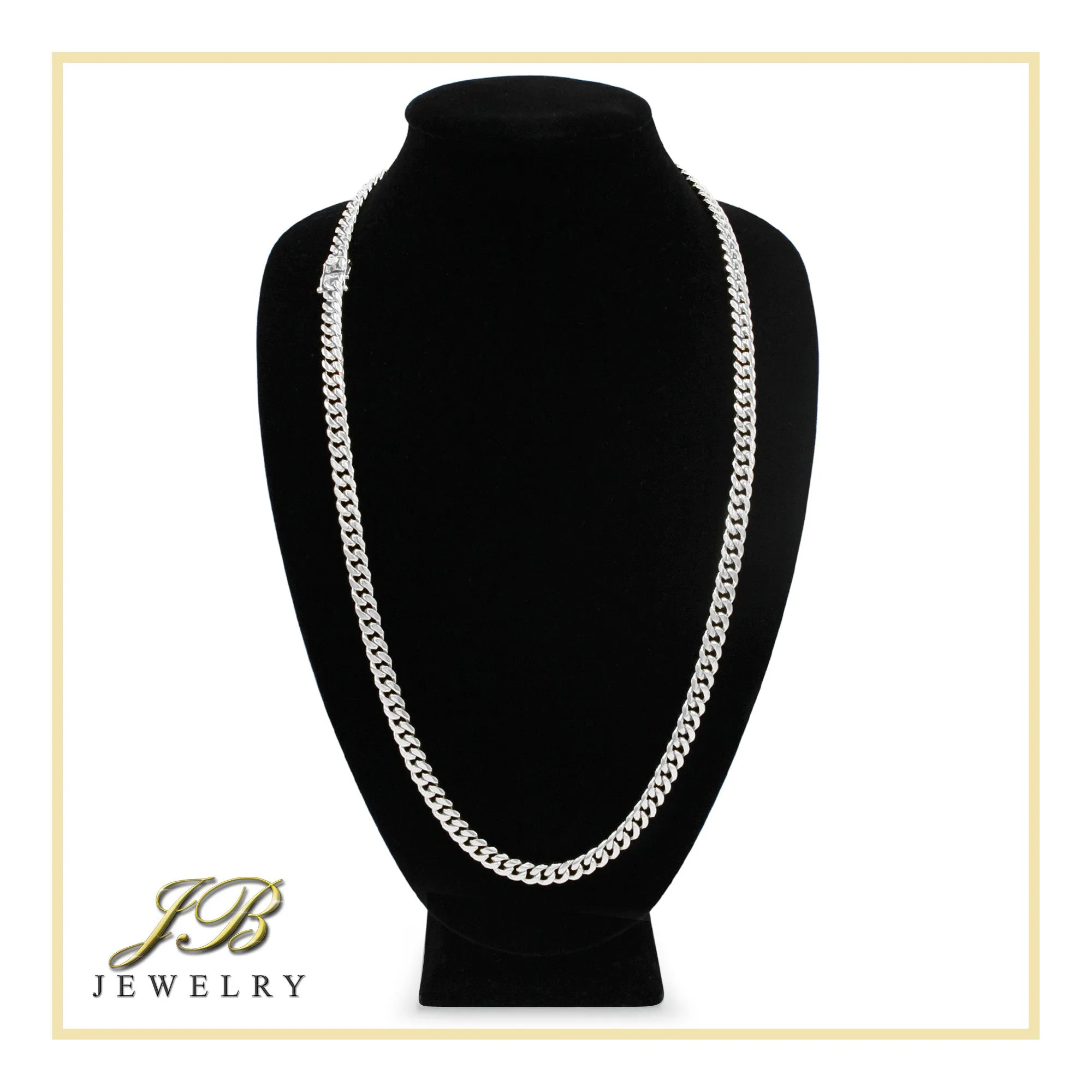 Silver Cuban Link Stainless Steel Necklace 30"