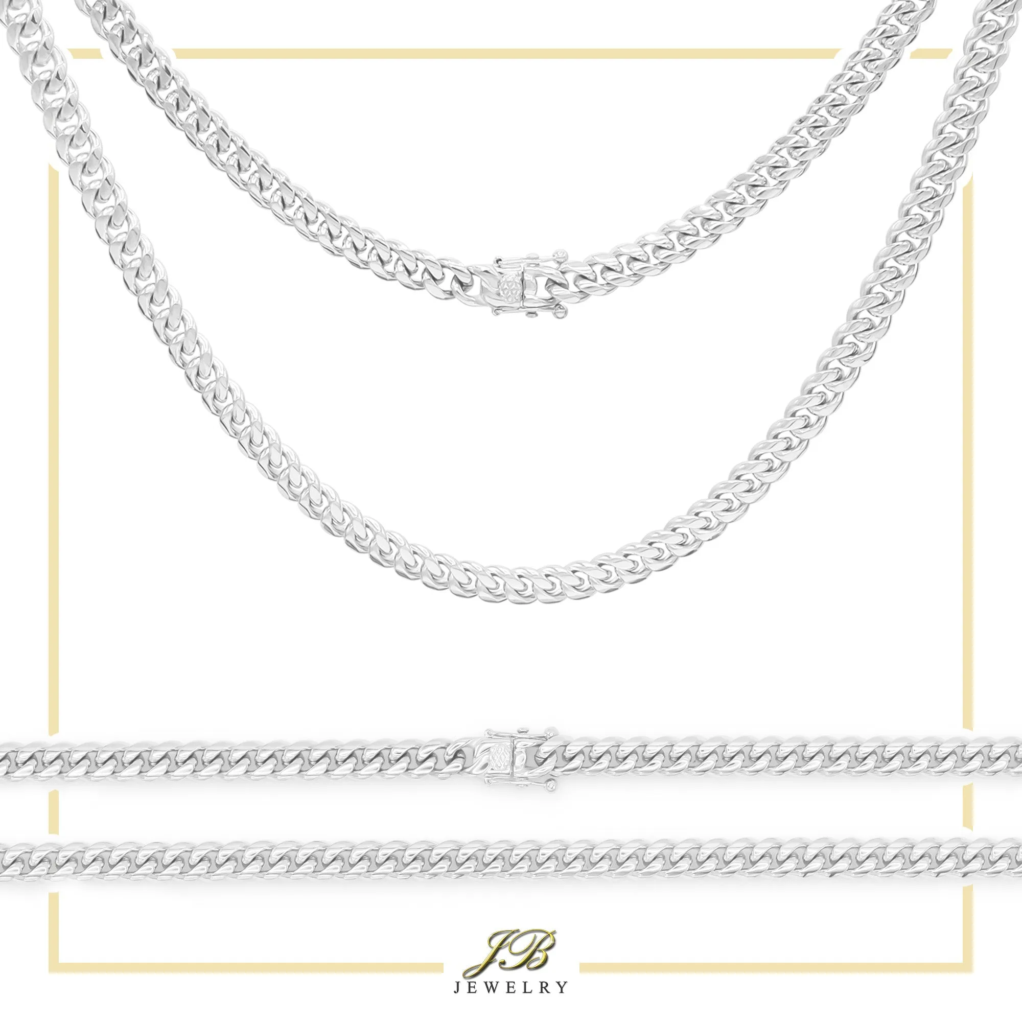 Silver Cuban Link Stainless Steel Necklace 30"