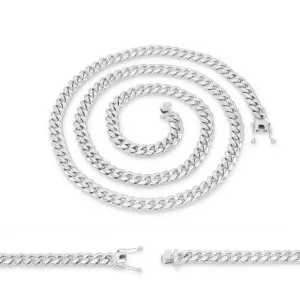 Silver Cuban Link Stainless Steel Necklace 30"