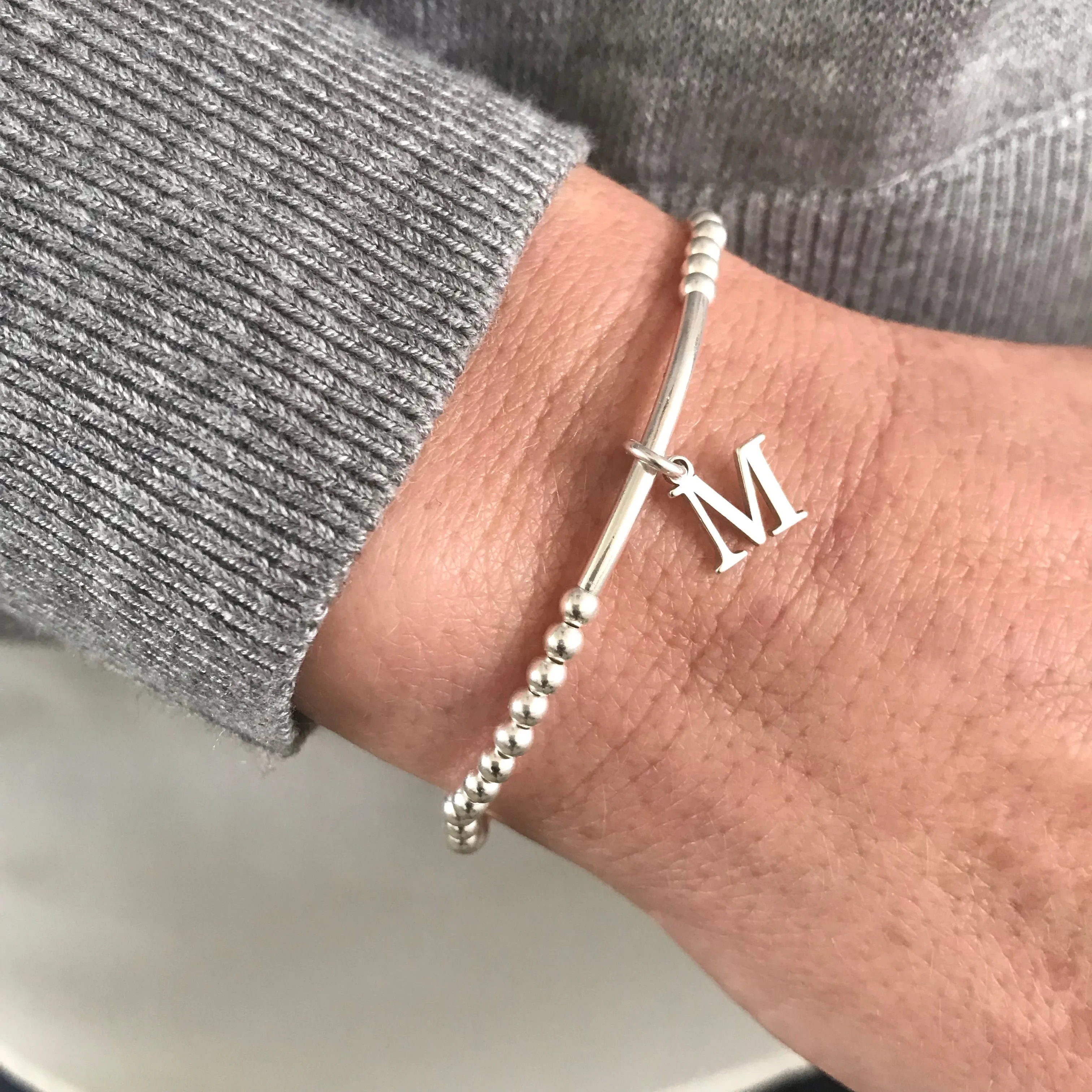 Silver Initial Bracelet