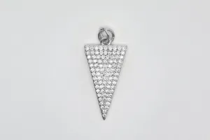 Silver Pave Arrowhead Charm