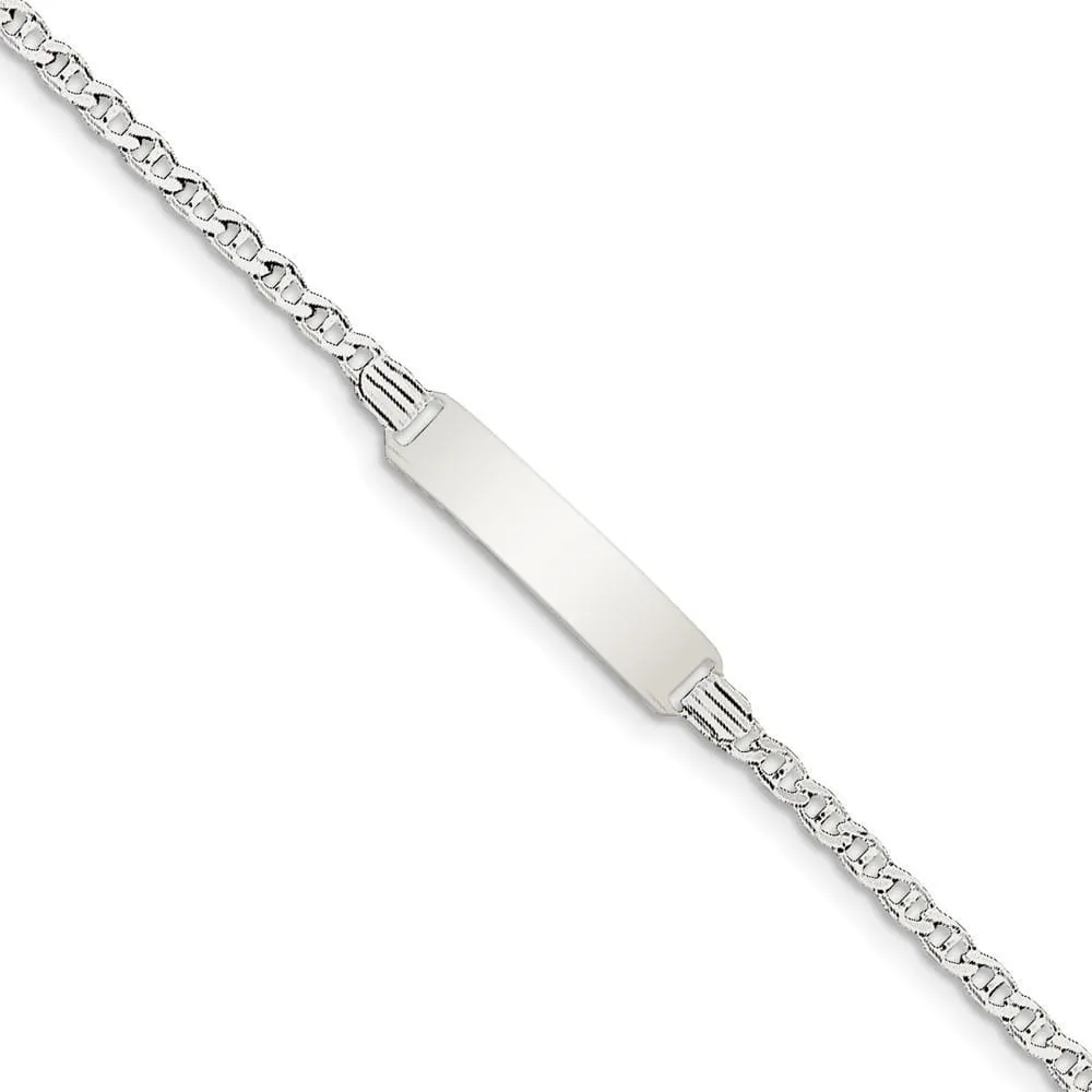 Silver Polishe Engravable Childrens ID Bracelet