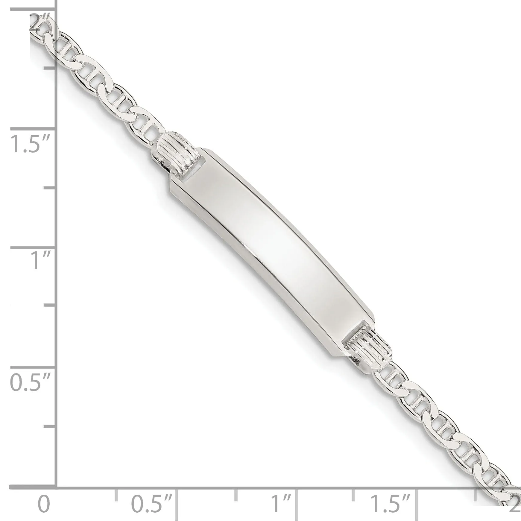 Silver Polishe Engravable Childrens ID Bracelet