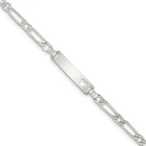 Silver Polished Engravable Baby ID Bracelet