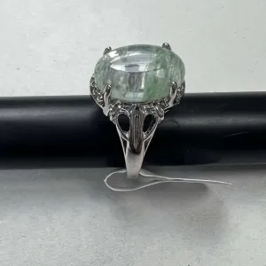 Silver Ring with Clear, Pink or Green Stone