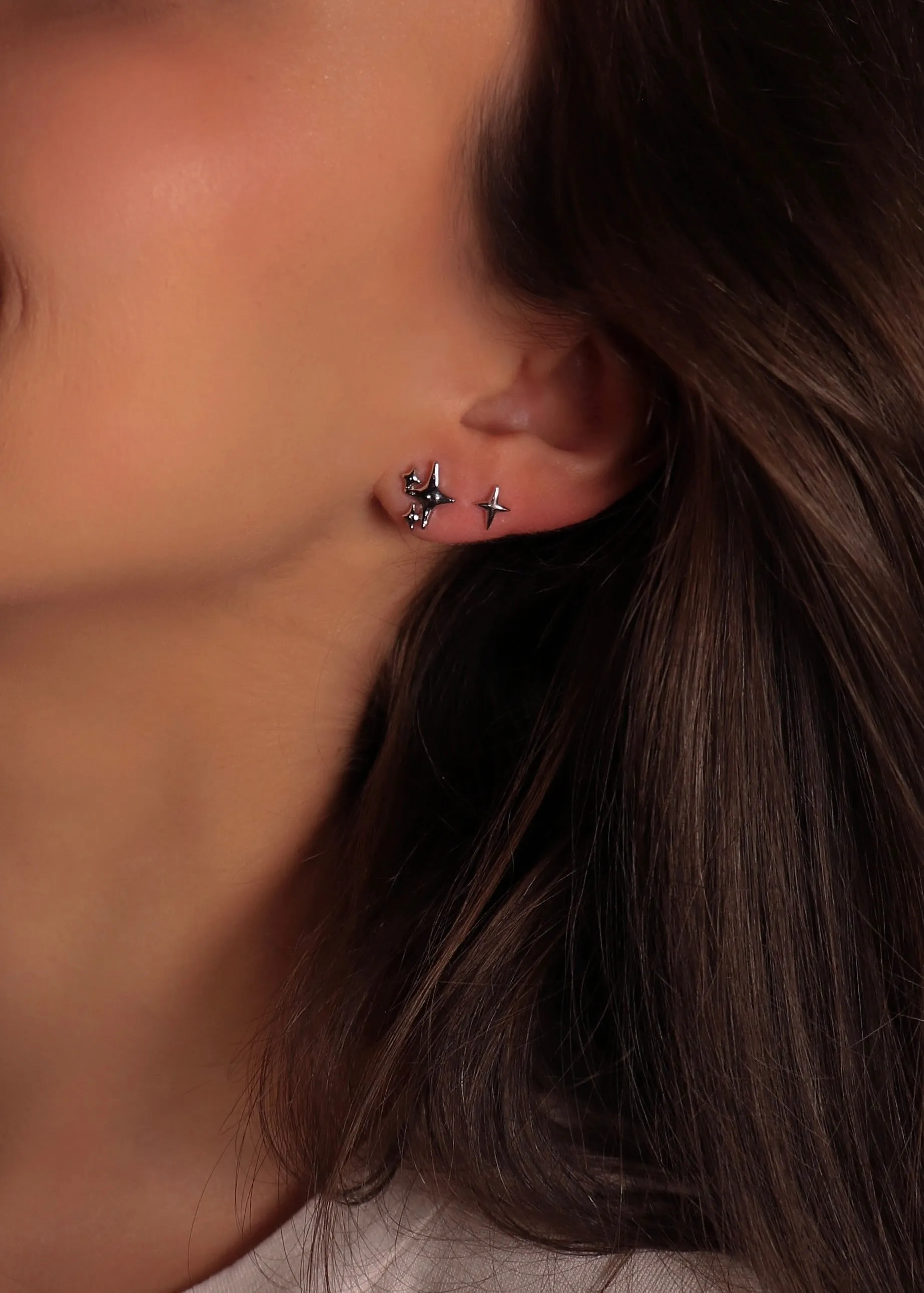 Silver Star Stud Earrings