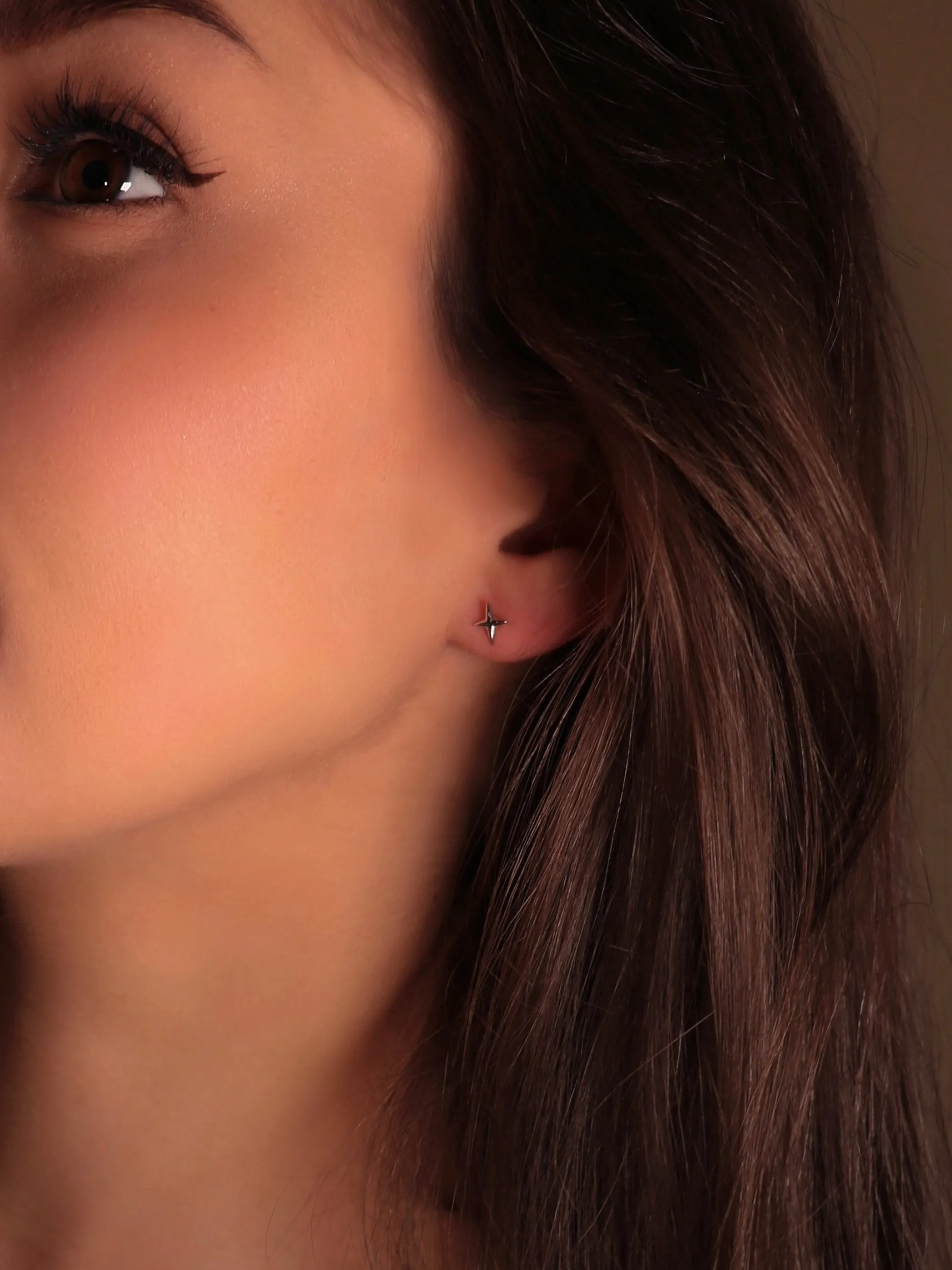 Silver Star Stud Earrings