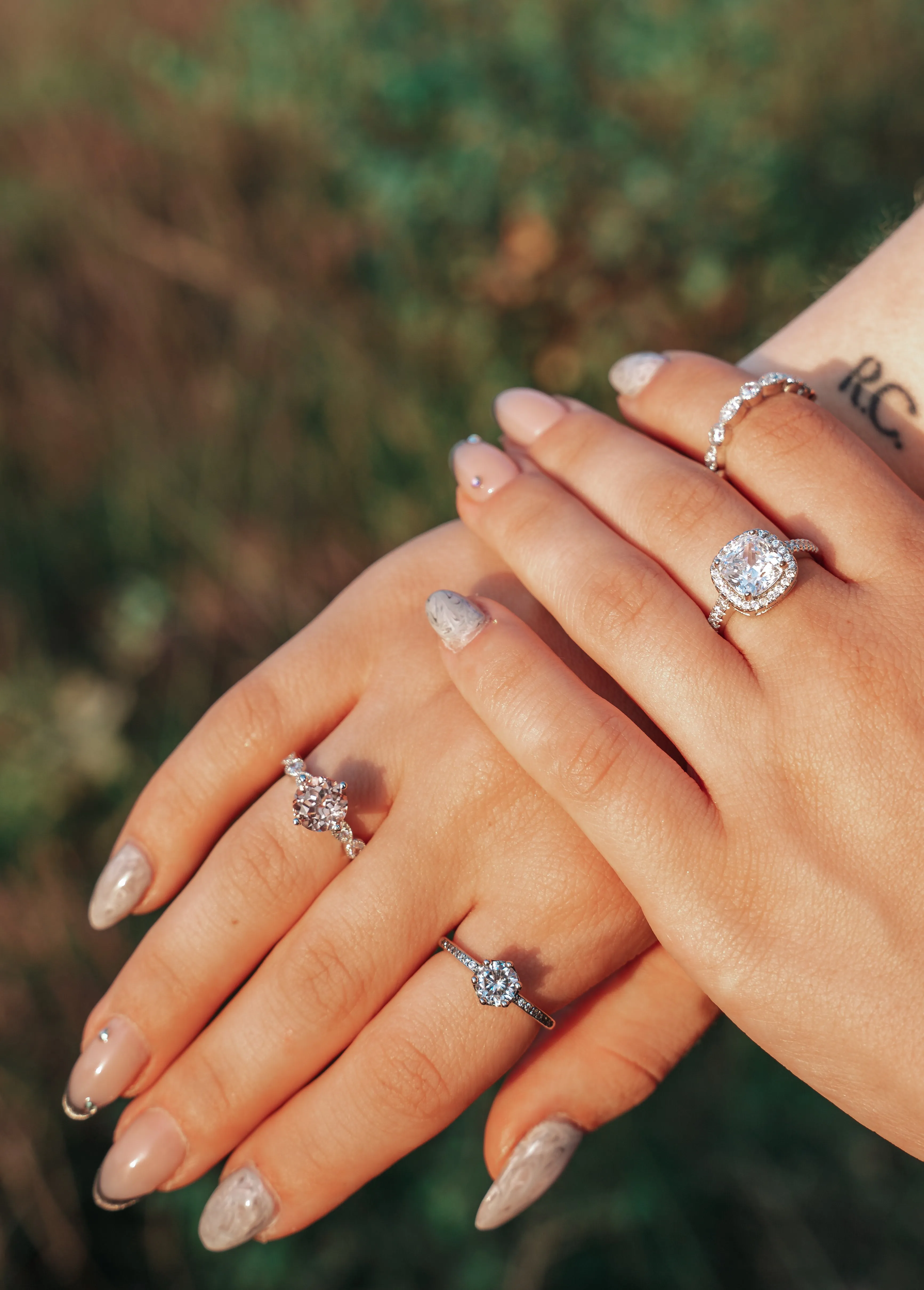 Simulated Diamond Engagement Ring