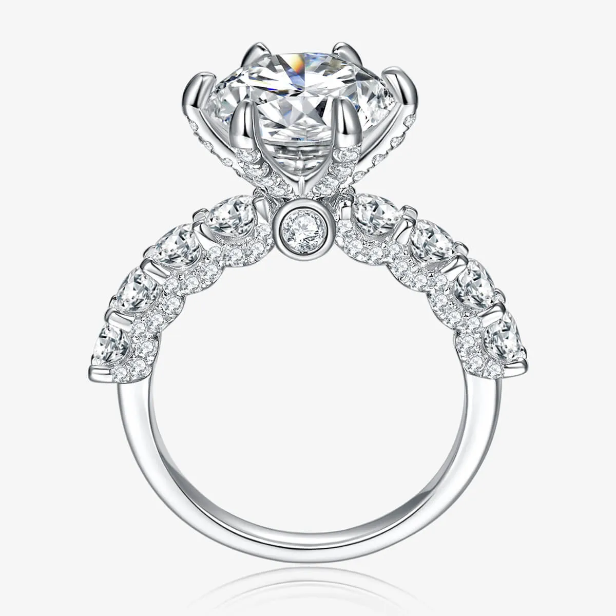 Six Prong Hearts & Arrows Cut Luxury Moissanite Ring