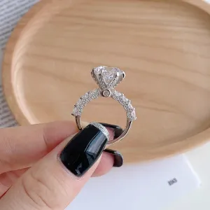 Six Prong Hearts & Arrows Cut Luxury Moissanite Ring