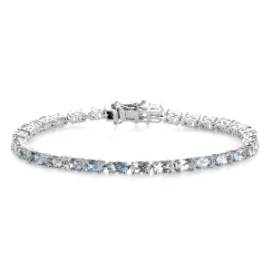 Sky Blue Topaz 925 Sterling Silver Tennis Bracelet Jewelry