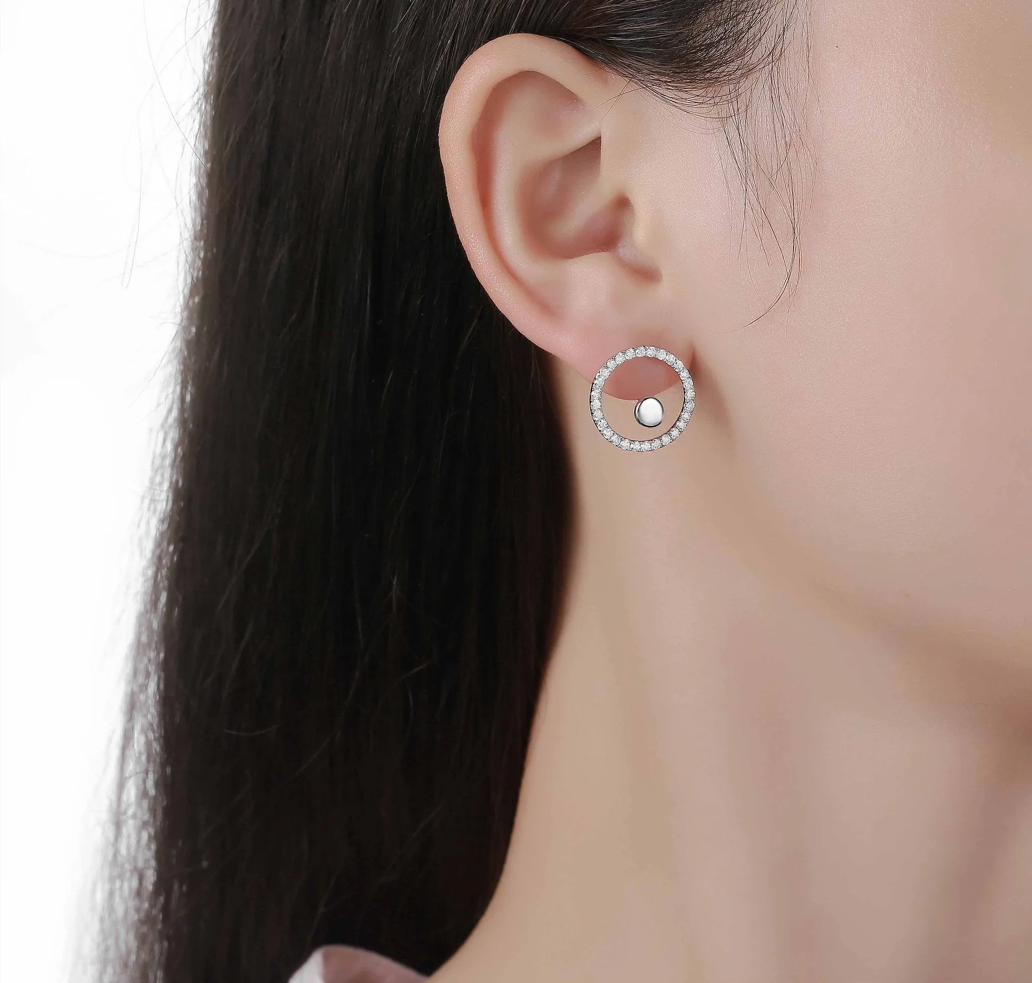 Skyline 0.80ct Circle Earrings <br> E-00441WHT