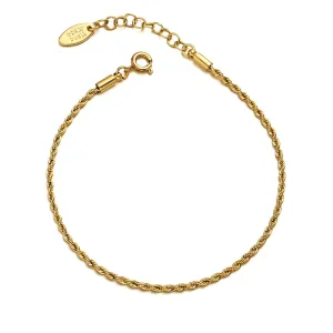 Sleek Cable Chain Bracelet – 18K Gold