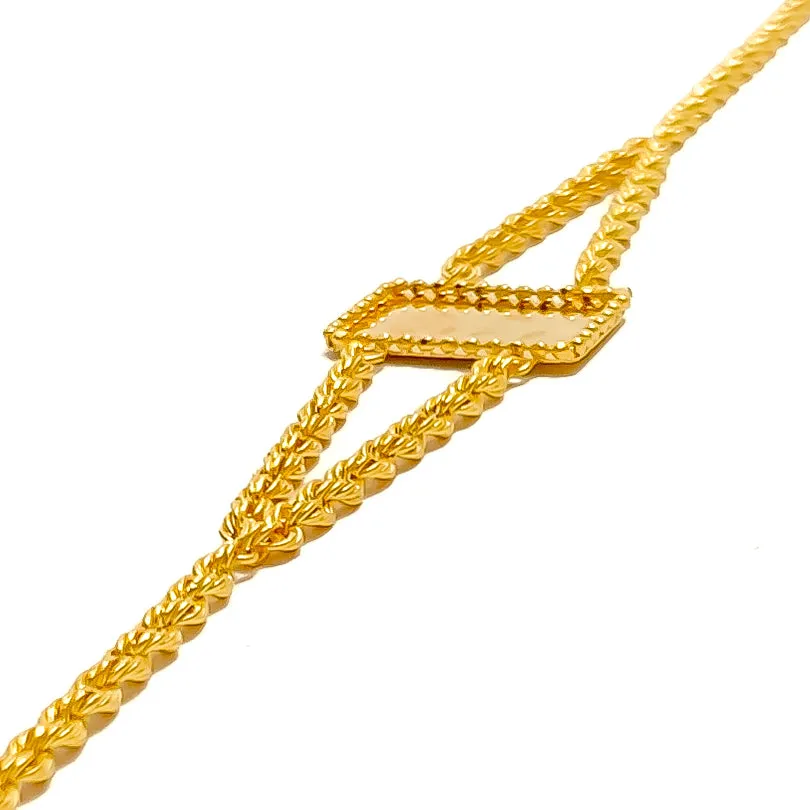 Sleek Flower 21k Gold Bracelet