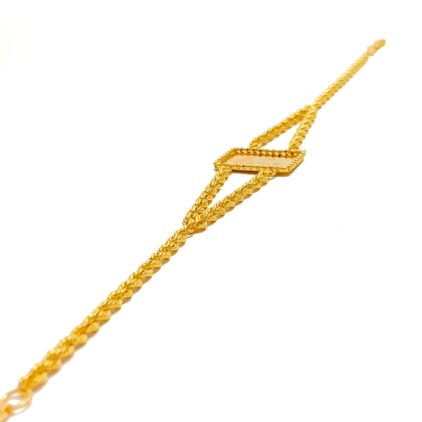 Sleek Flower 21k Gold Bracelet