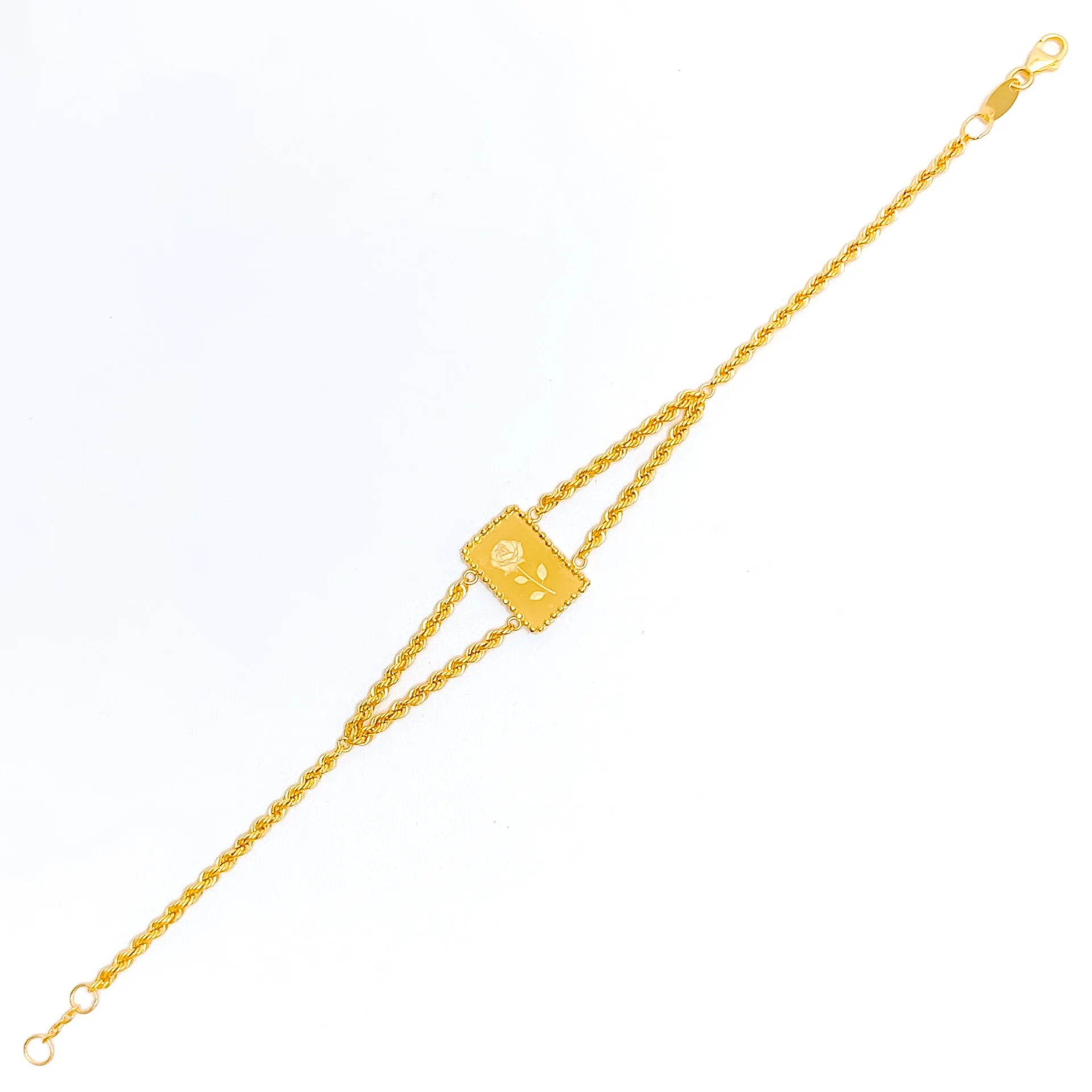 Sleek Flower 21k Gold Bracelet