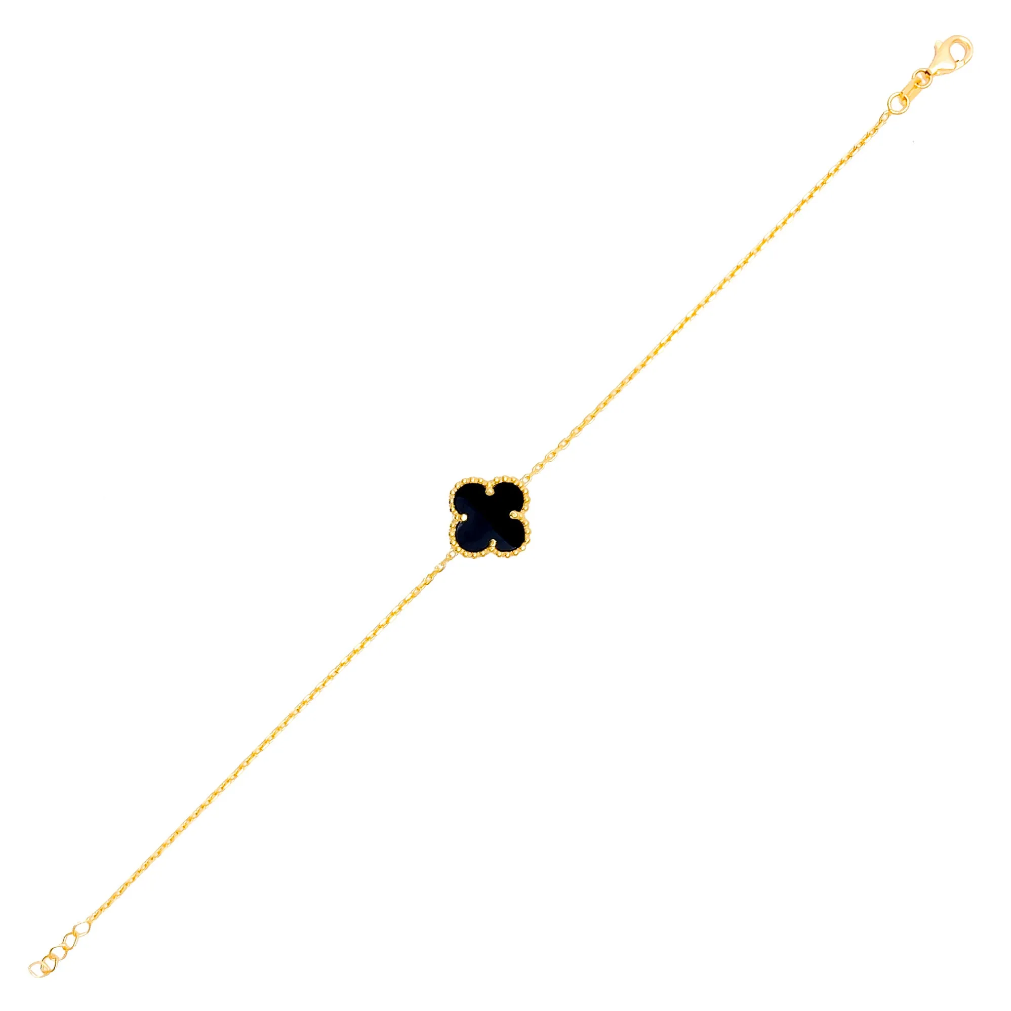 Sleek Sophisticated 21k Gold Clover Bracelet