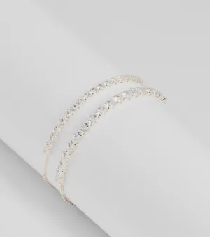 Sleek Sophistication Rhinestone Tennis Bracelet Two-Pack