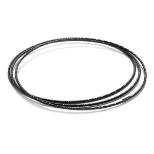 Sleek Sterling Silver Black Faceted Round Bangle Bracelets - 7.5"