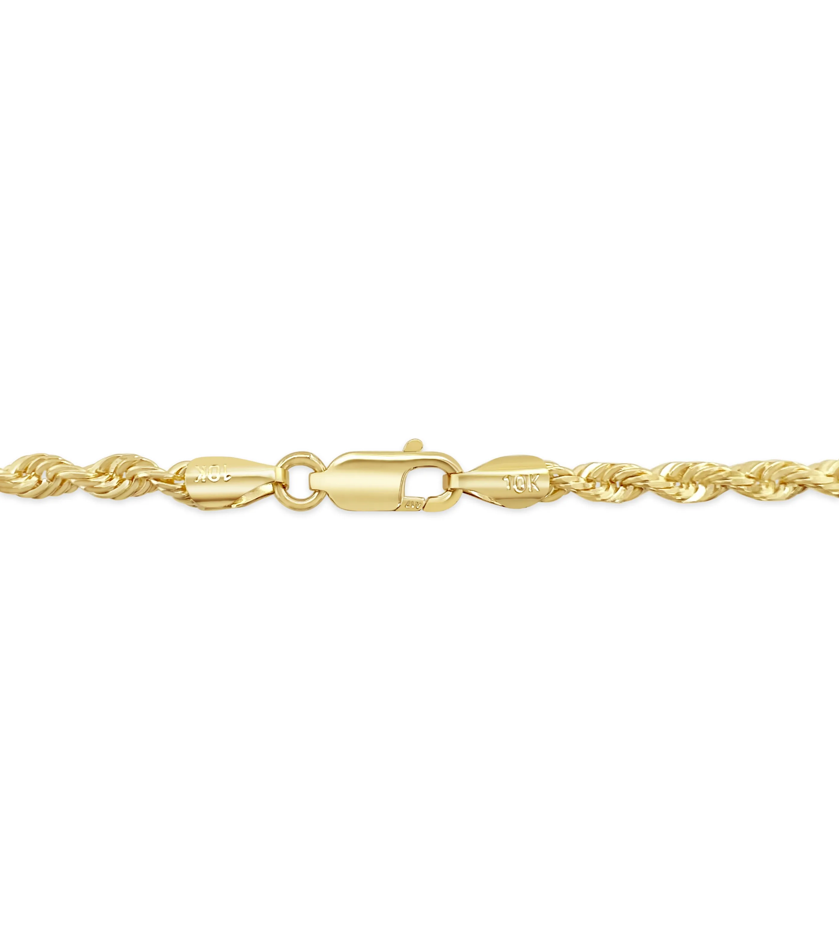 Solid 10k Gold Rope Chain Necklace