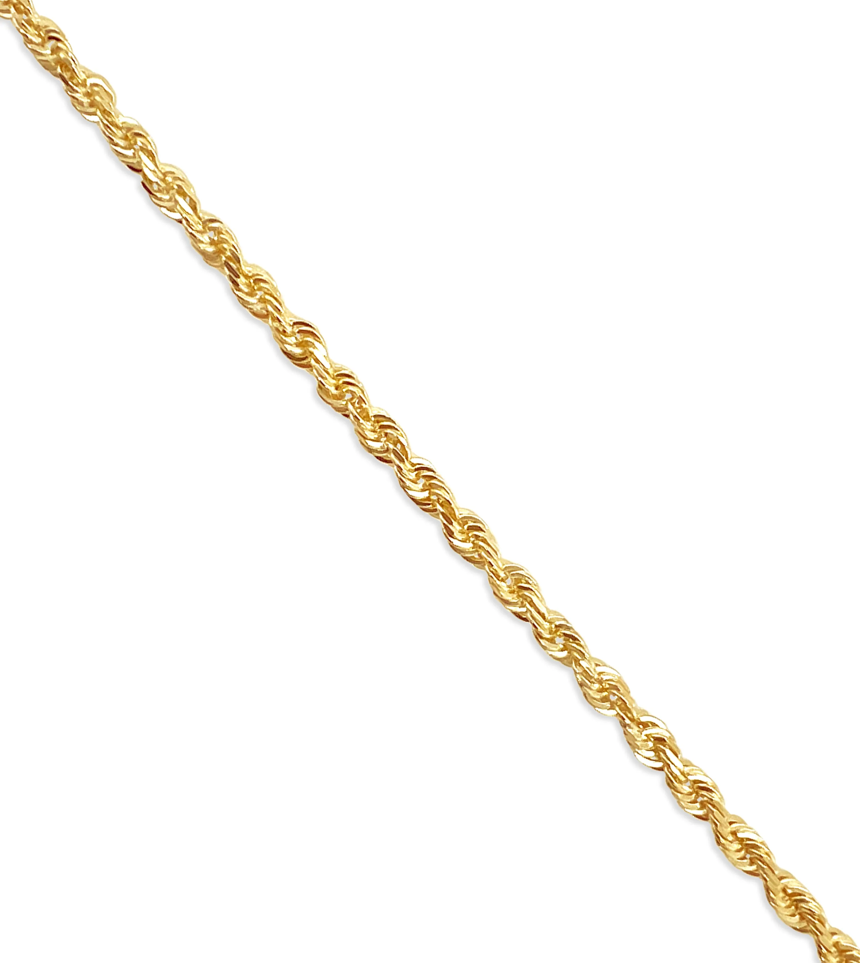 Solid 10k Gold Rope Chain Necklace