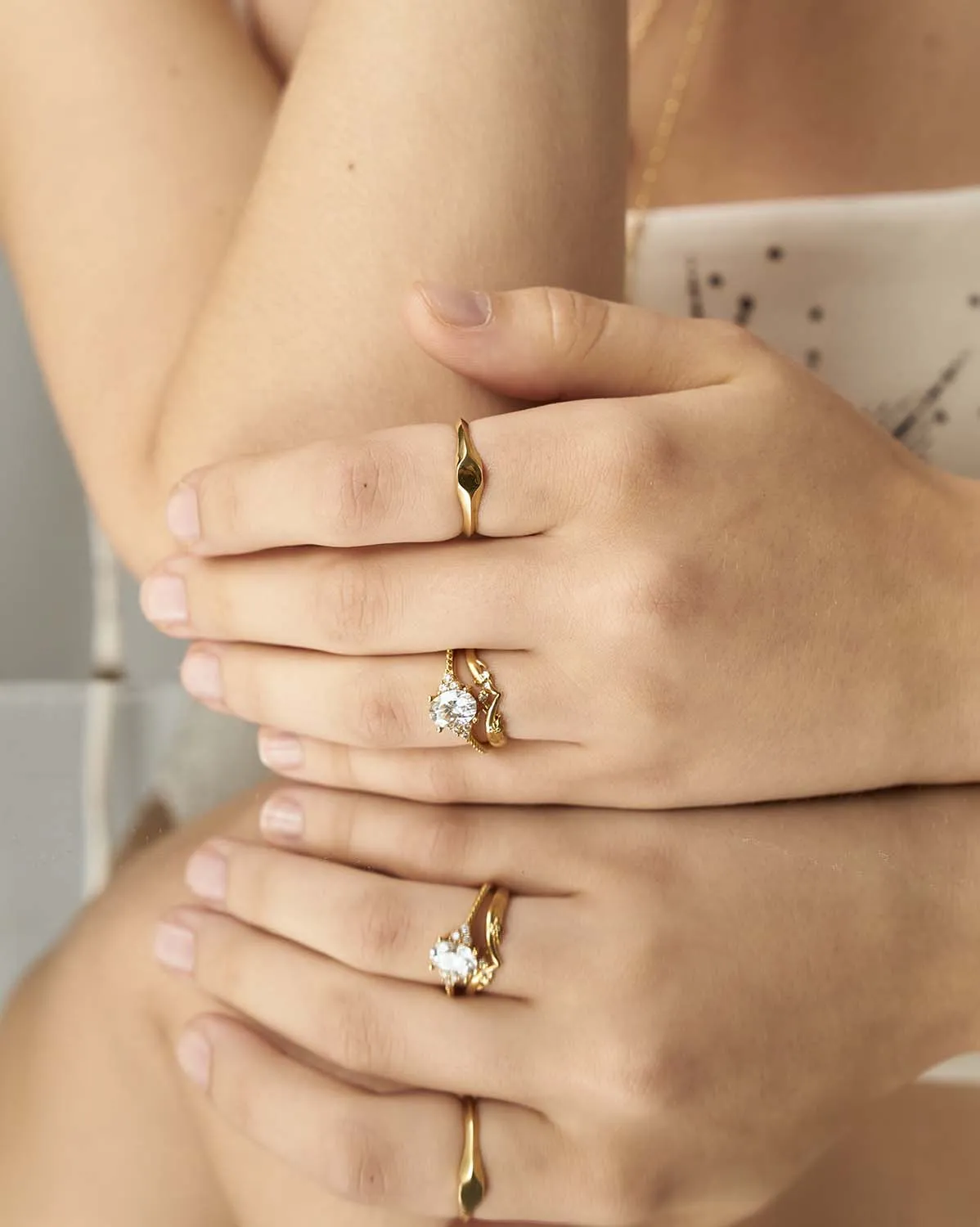 Solid Gold Catherine Oval Ring