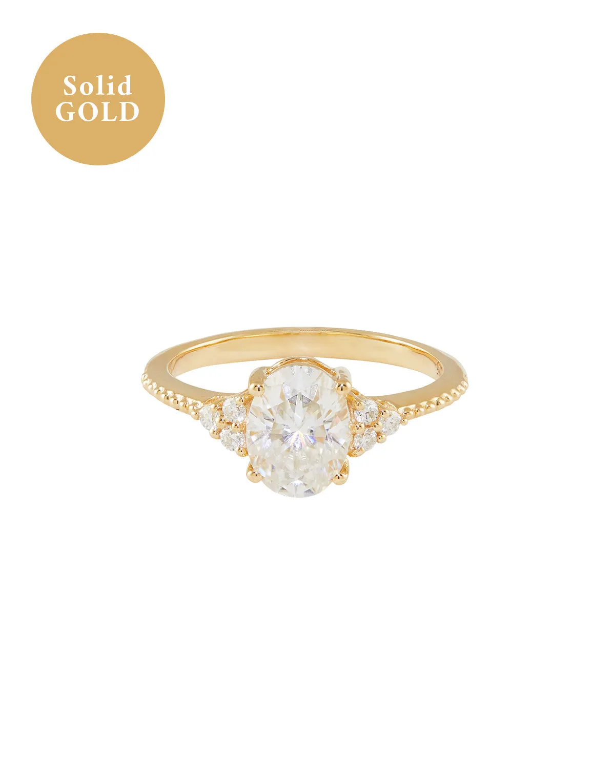 Solid Gold Catherine Oval Ring