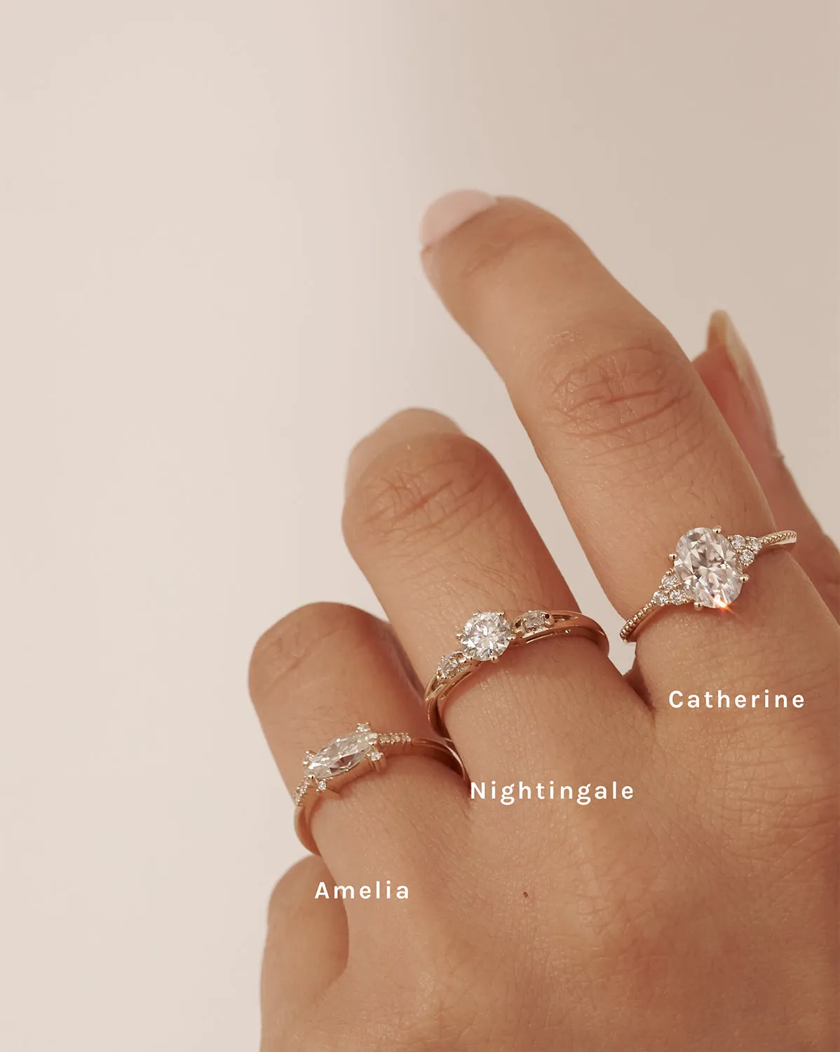 Solid Gold Catherine Oval Ring