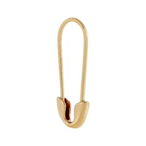 Solid Safety Pin Earring 14K