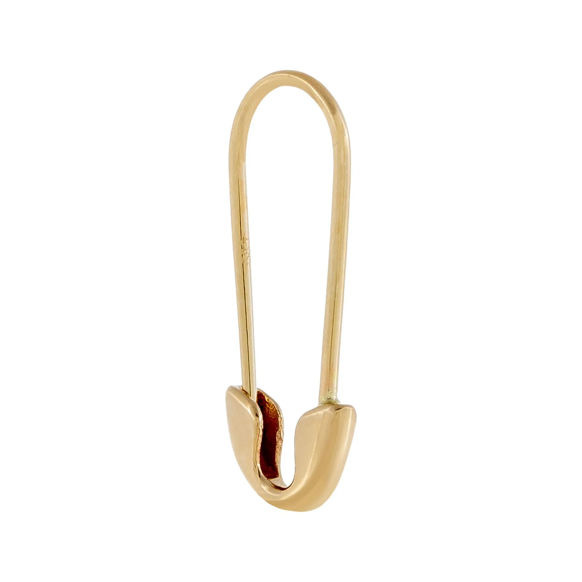 Solid Safety Pin Earring 14K