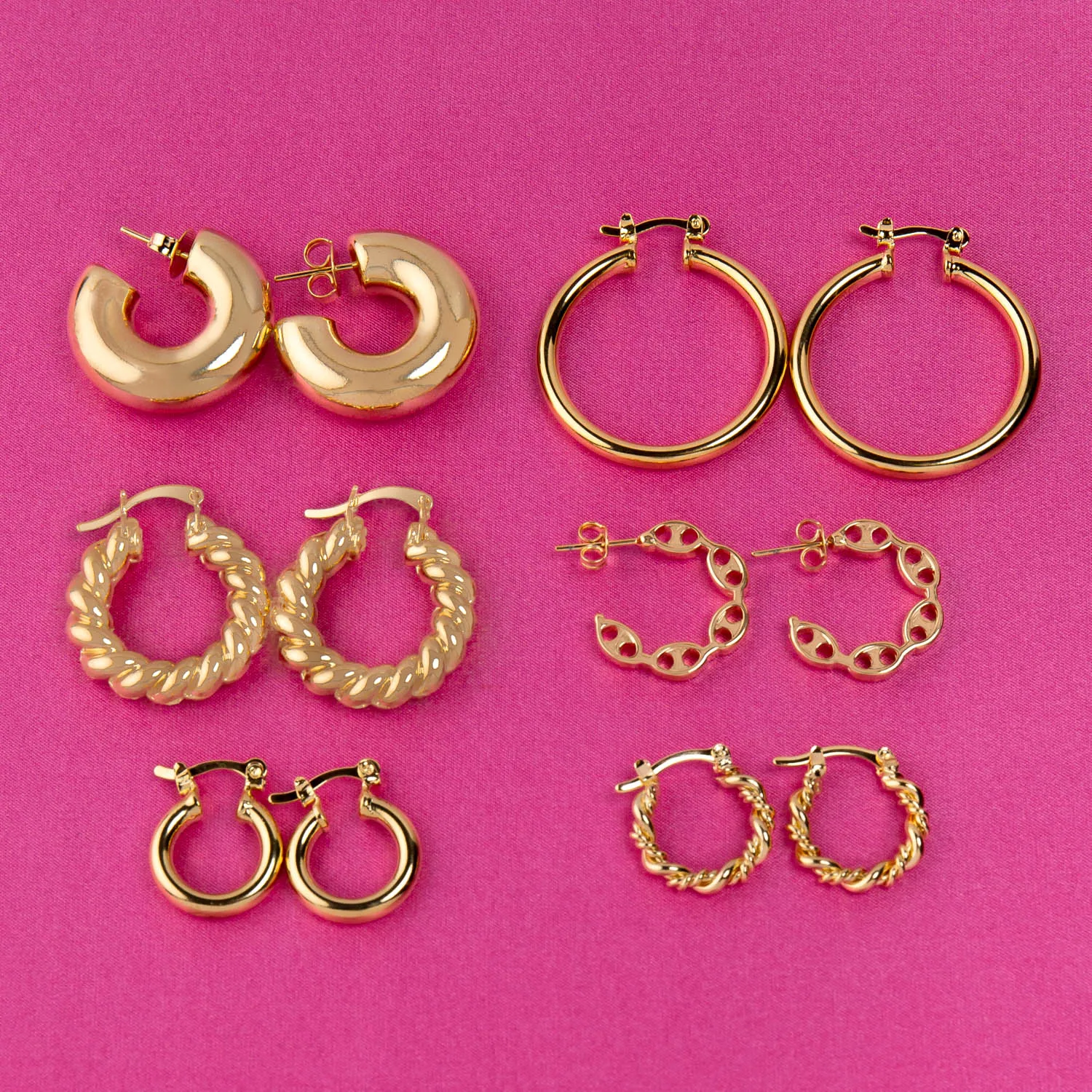 Solid Twisted Rope Hoop Earring