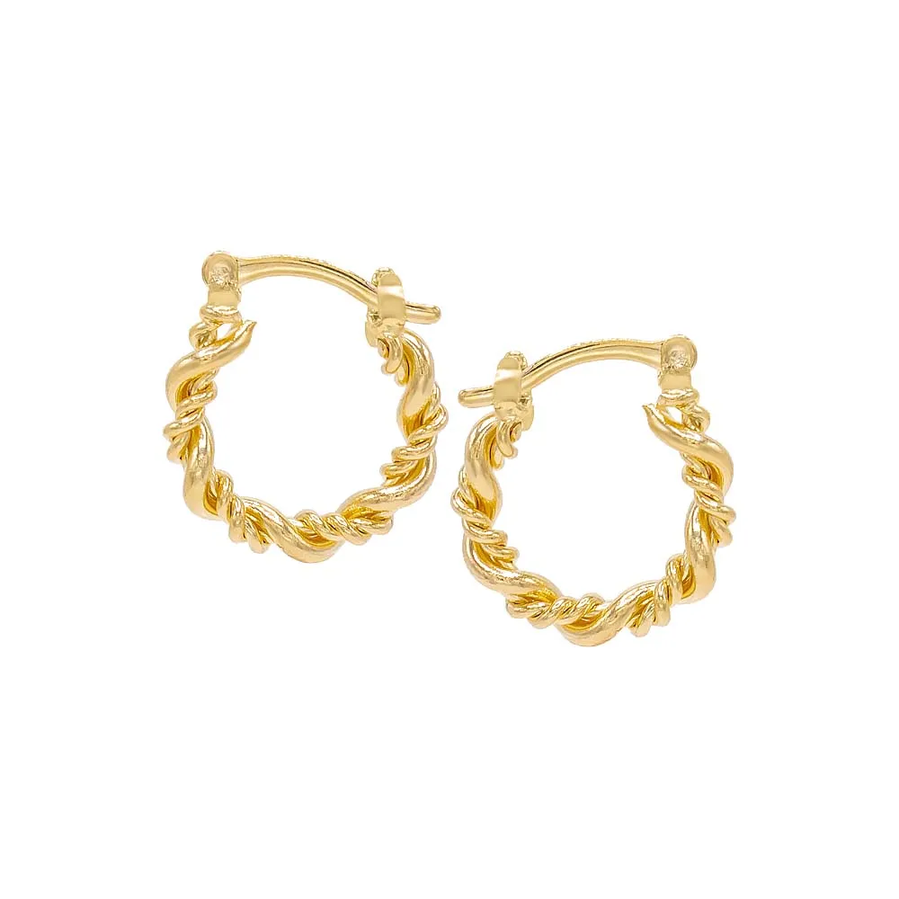 Solid Twisted Rope Hoop Earring