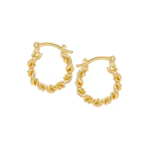 Solid Twisted Rope Hoop Earring