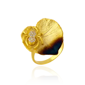 Spider on Leaf Ember Ring