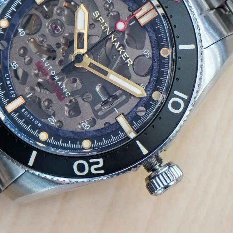 SPINNAKER Croft Mid-Size Skeleton Automatic Watch SP-5095 Limited Edition Wristwatch - ALL Original 2-Box & Papers
